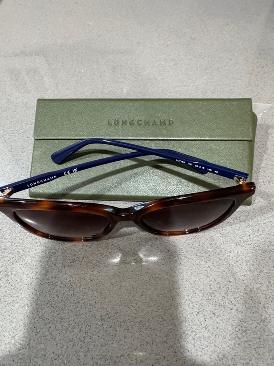 Longchamp Tortoise & Blue Cat-Eye Sunglasses - LO718S 230 - NWOT - Picture 3 of 4